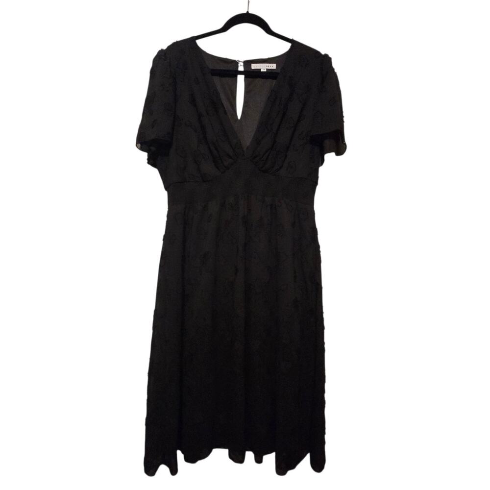 Baltic Born Evelyn Sheer Floral Dress Womens 1X Black Lined Whimsigoth Witchy